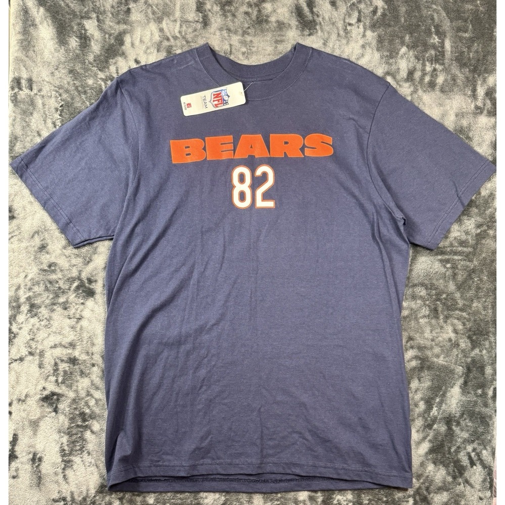 NWT Chicago Bears #82 Men's XL NFL Team Apparel Navy T Shirt 100% Cotton